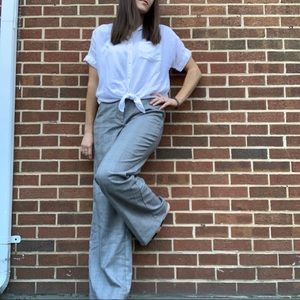 LOFT Size 6 High-Waist Curvy Plaid Trouser